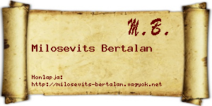Milosevits Bertalan névjegykártya
