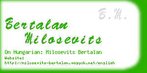 bertalan milosevits business card